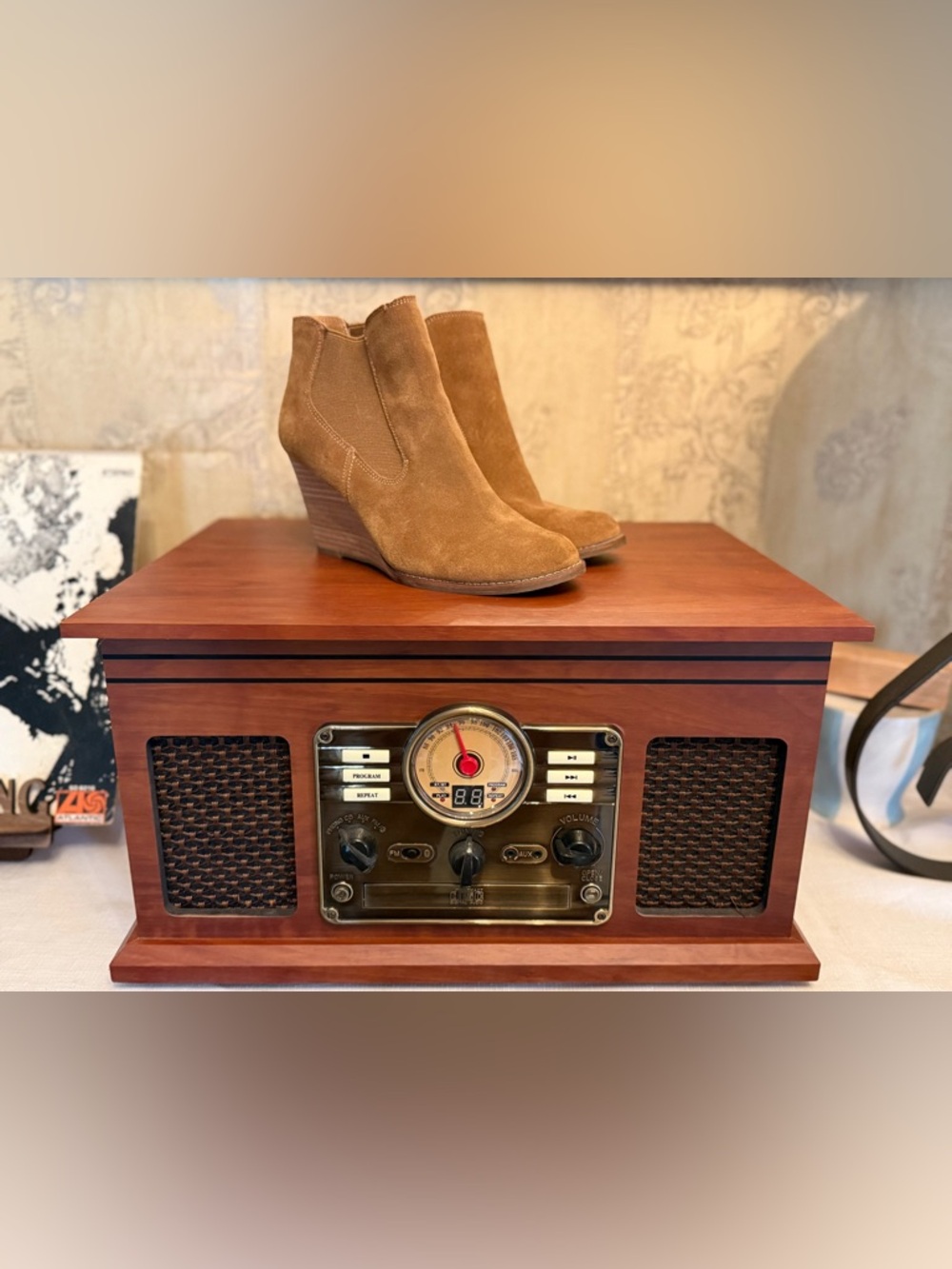 Lucky Brand Yamka Tan Suede Wedge Ankle Boots - Classic Chelsea Style - Size 8